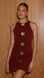 Daray Mini Dress Burgundy Star