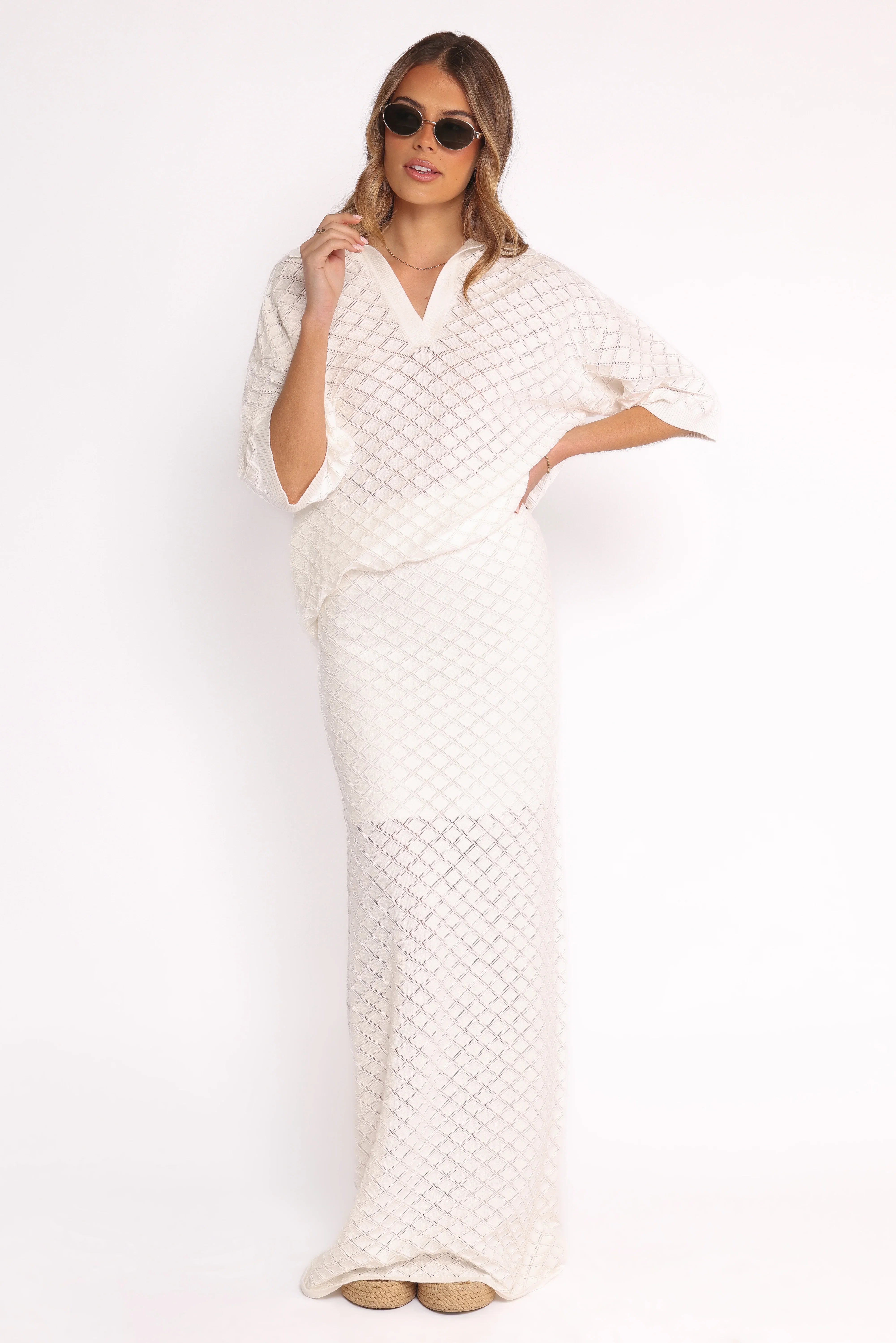 Meera Midi Skirt White