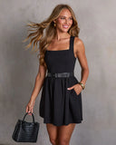 Emersie Fit And Flare Belted Mini Dress