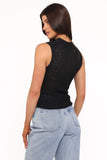 Brody Sheer Knit Top Black