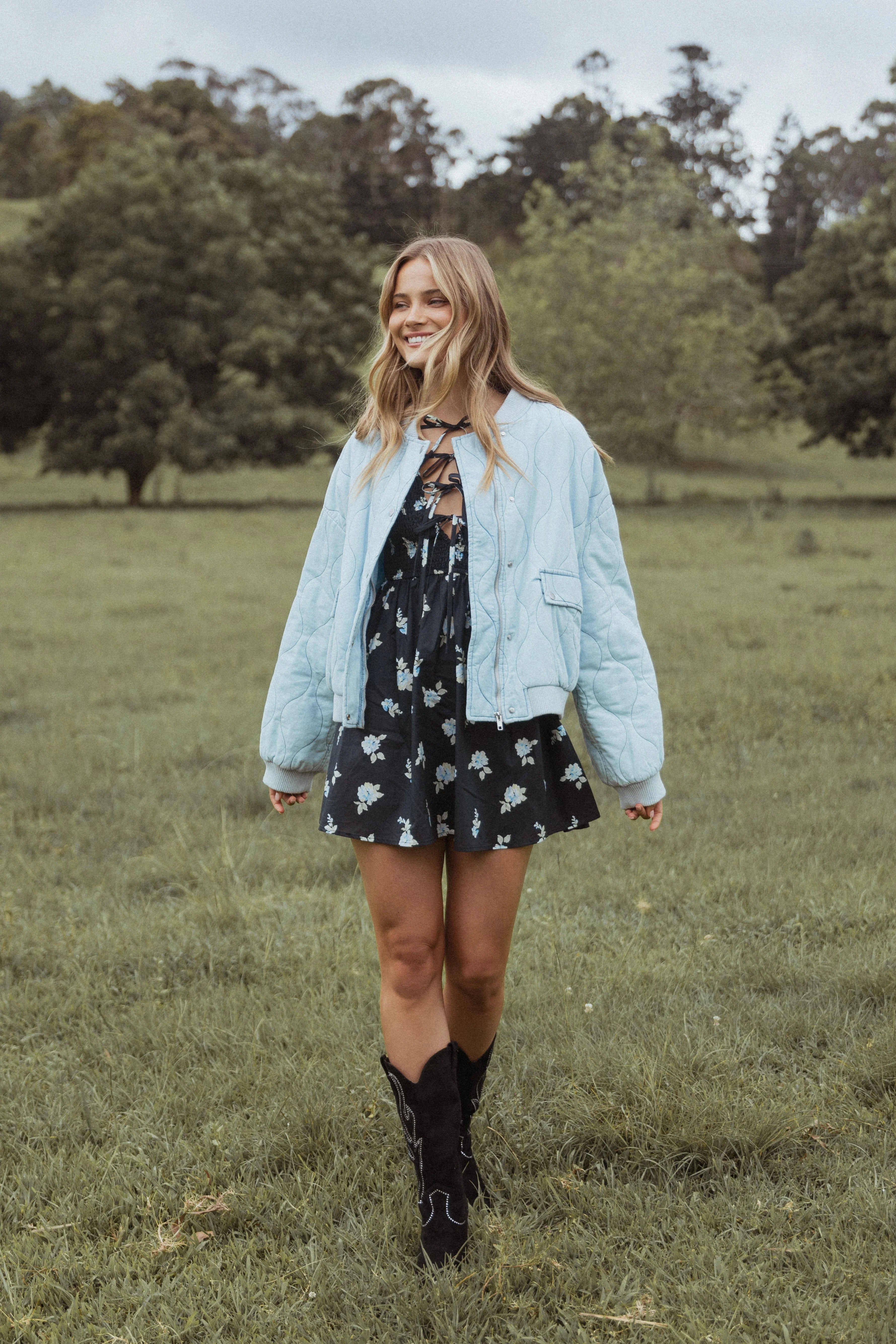 Keah Quilted Jacket Blue