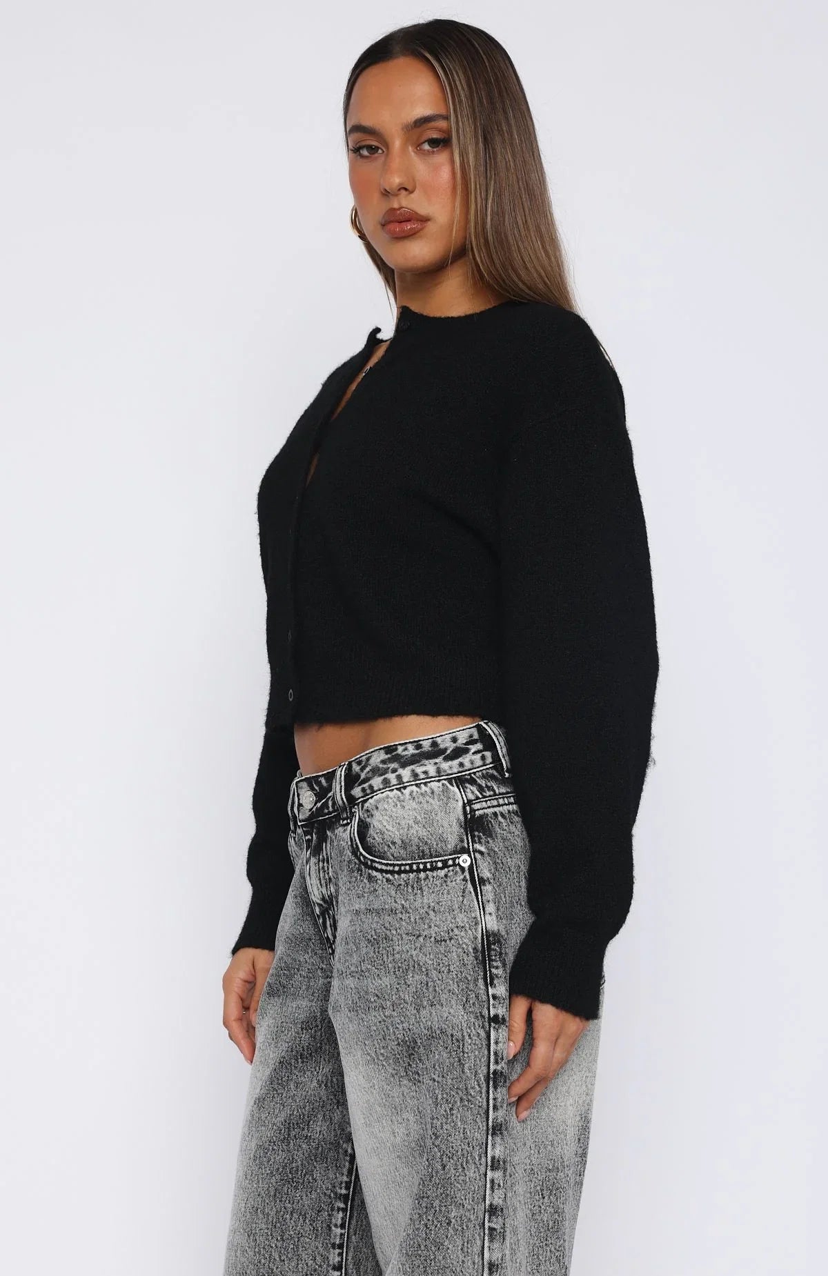Warm Whispers Knit Cardigan Black