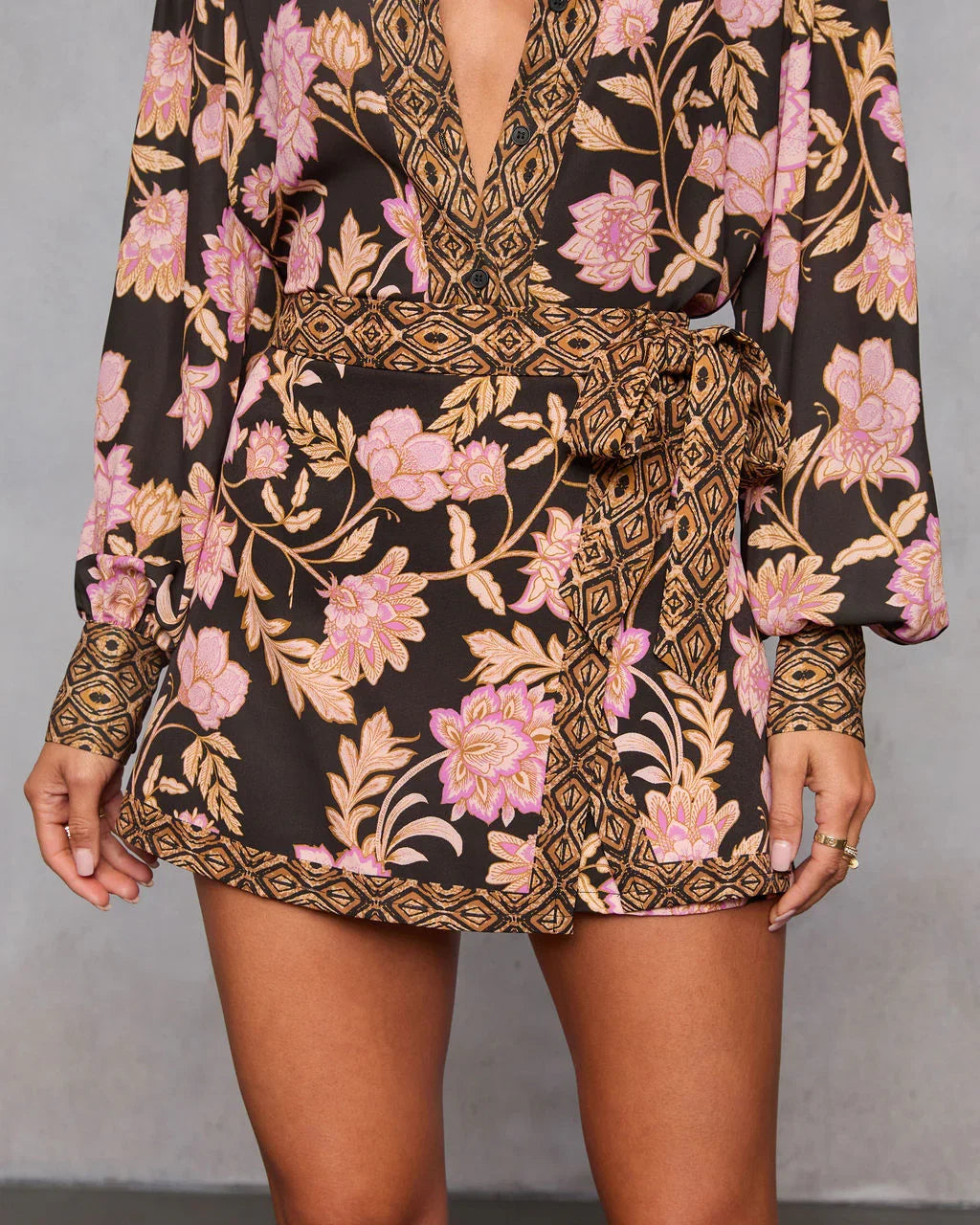 Ivy Embrace Floral Wrap Mini Skort