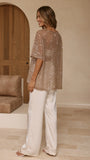 Varni Oversized Sequins Tee Mocha