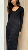 Cyra Long Sleeve Maxi Dress Black