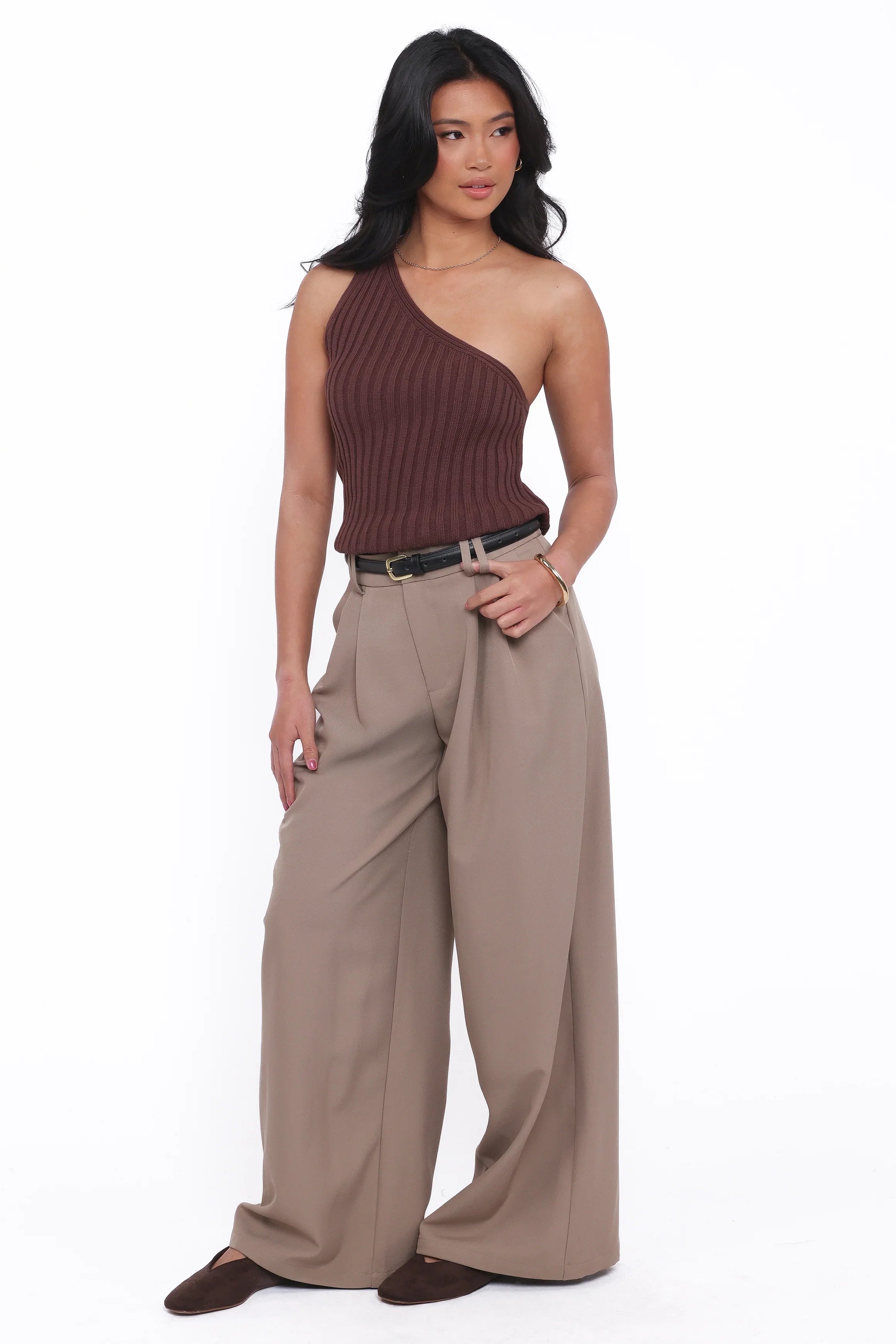 Kathryn Wide Leg Pant Beige
