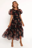 Elspeth Midi Dress Black Floral