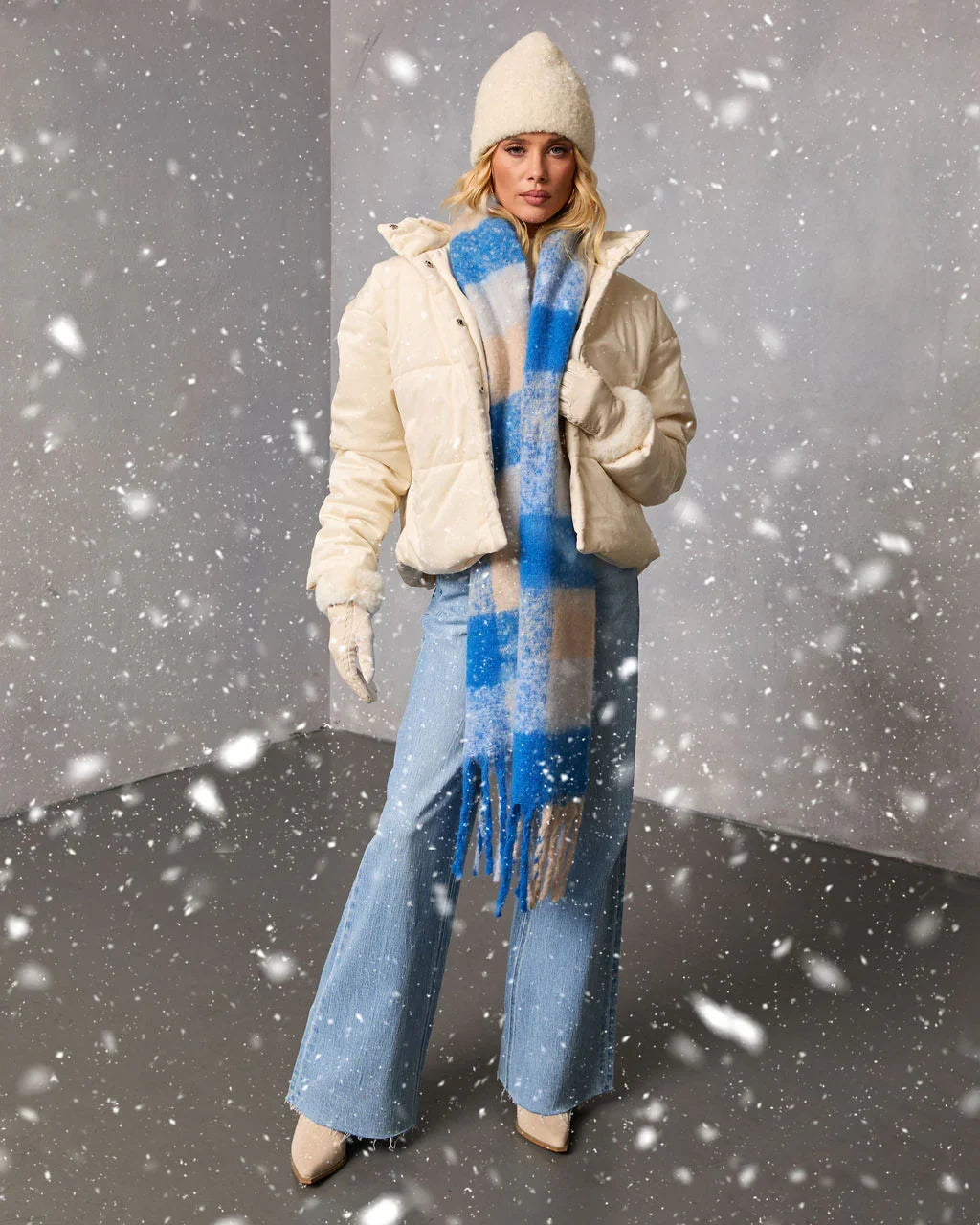 Frosted Avenue Faux Suede Puffer Jacket
