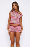 Please Change Your Mind Knit Shorts Boysenberry Sundae