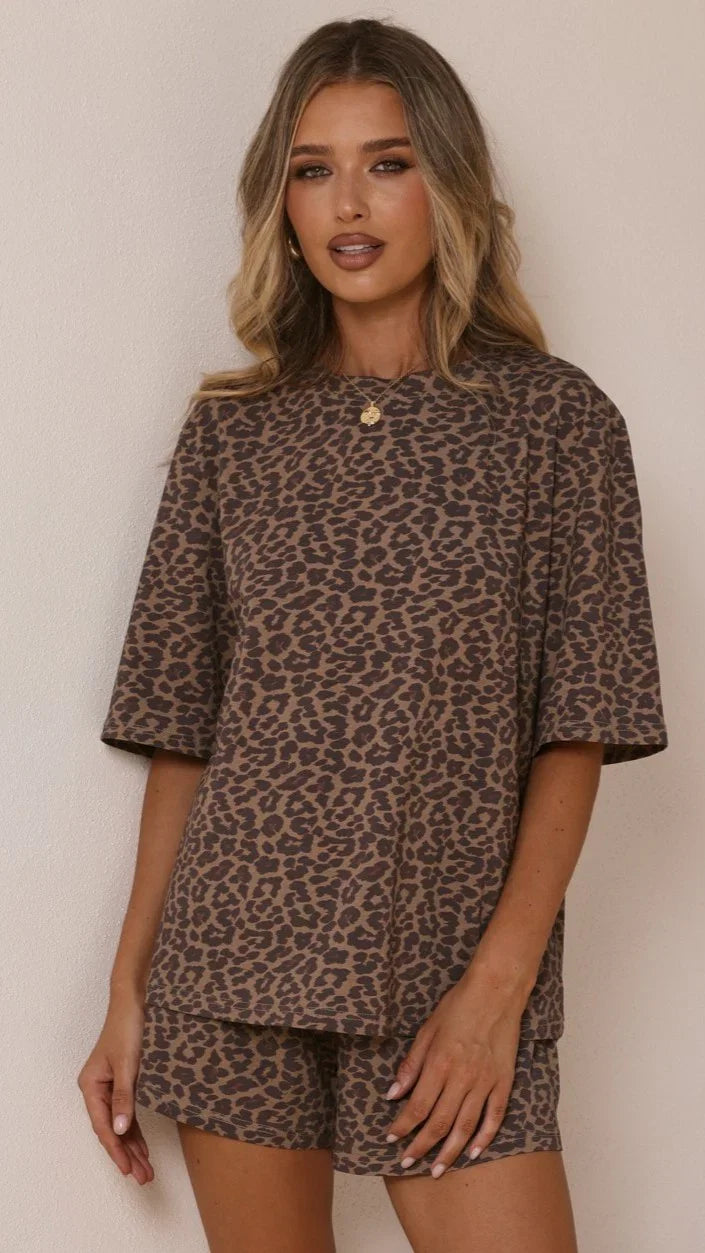 Bobby Crew Neck Tee Leopard Print