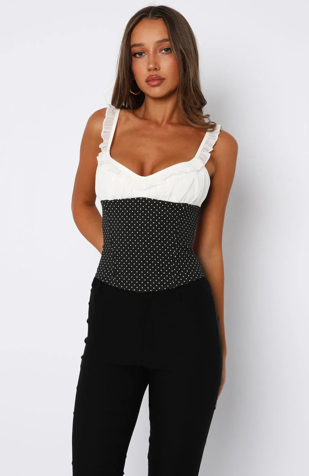 Angel Wings Bustier Ivory Polka Dot