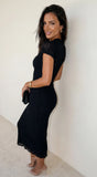 Kinga Lace Midi Dress Black