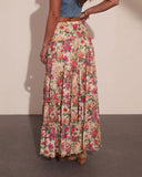 Honey Daze Tiered Floral Mesh Maxi Skirt