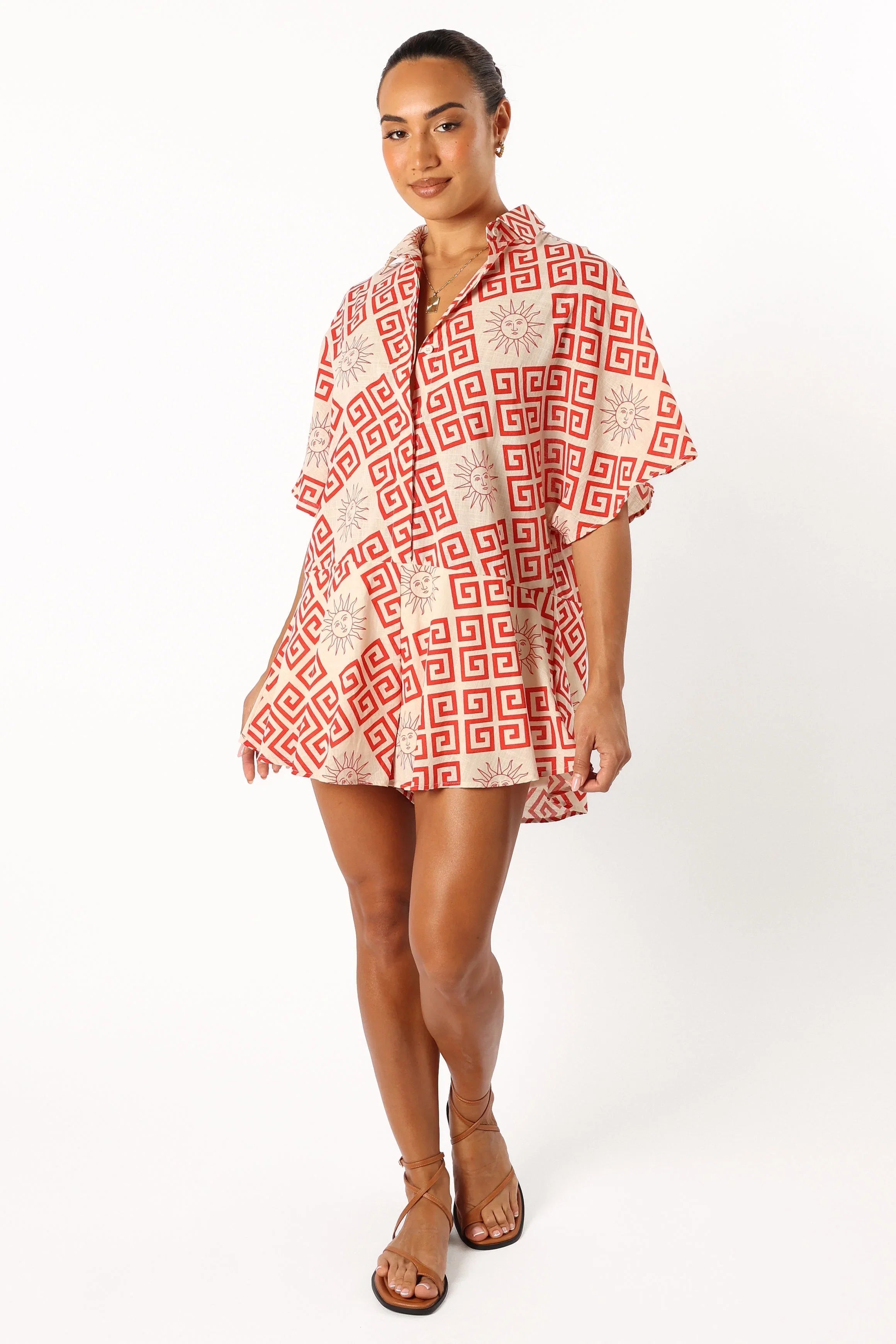 Sebastian Romper Beige Red