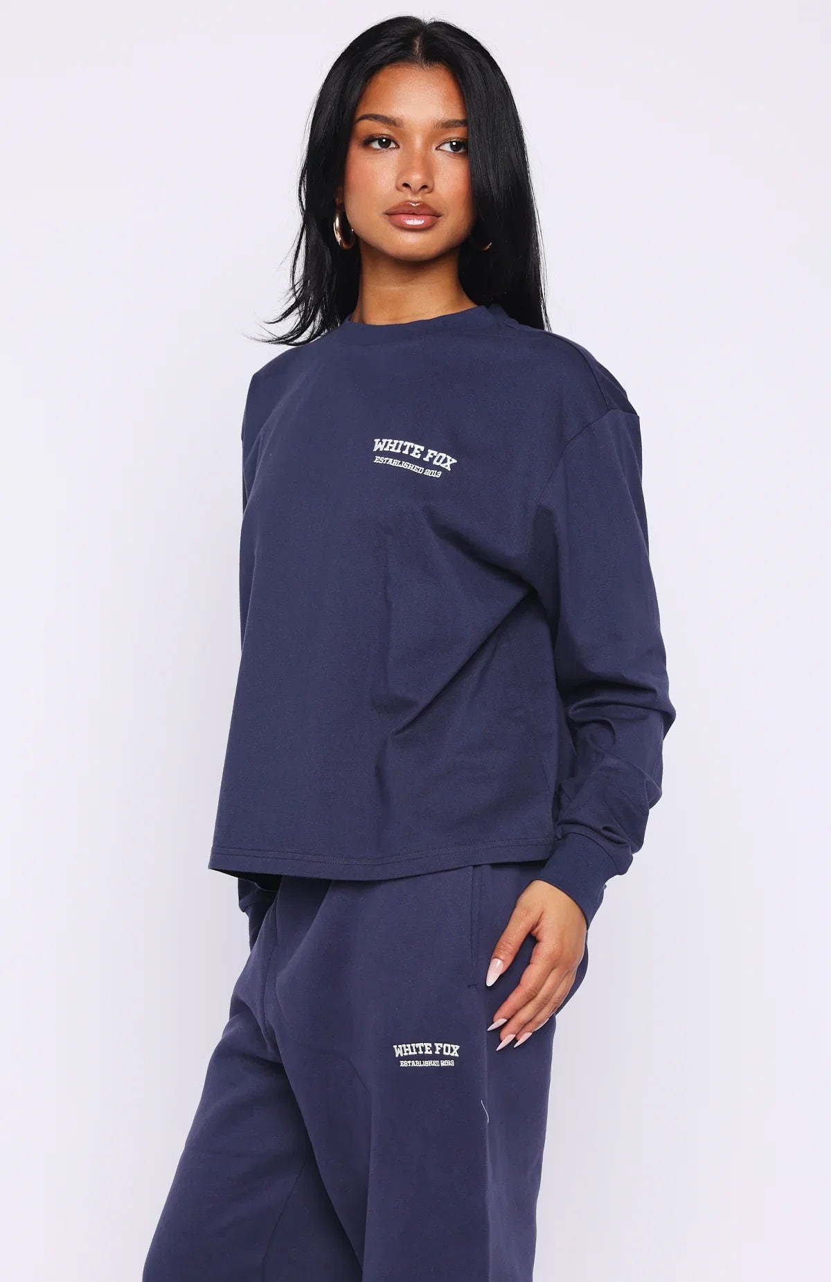 Cant Miss It Long Sleeve Tee Navy