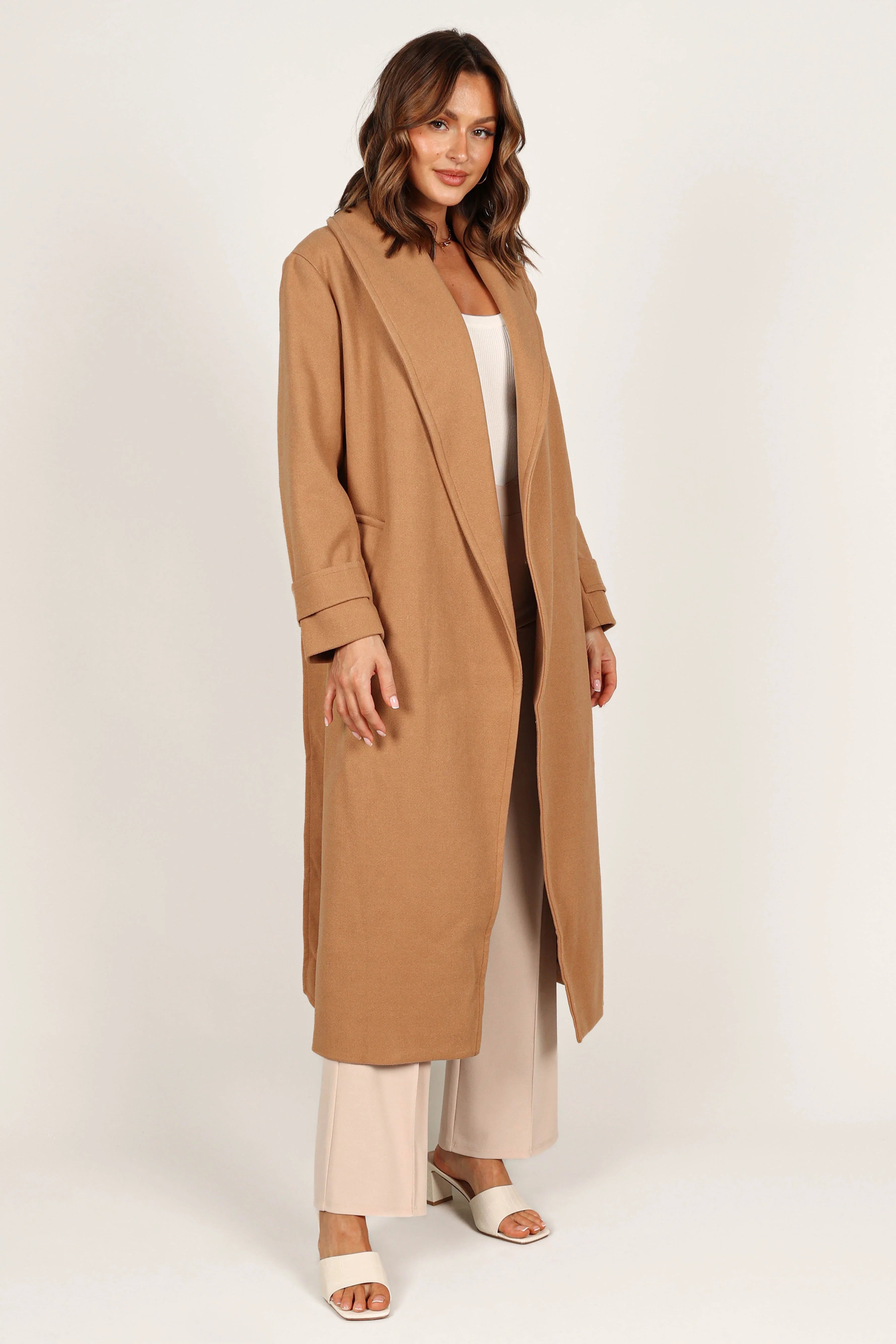 Emersyn Tie Front Coat Camel
