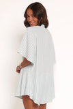 Sebastian Romper Green Blue Stripe