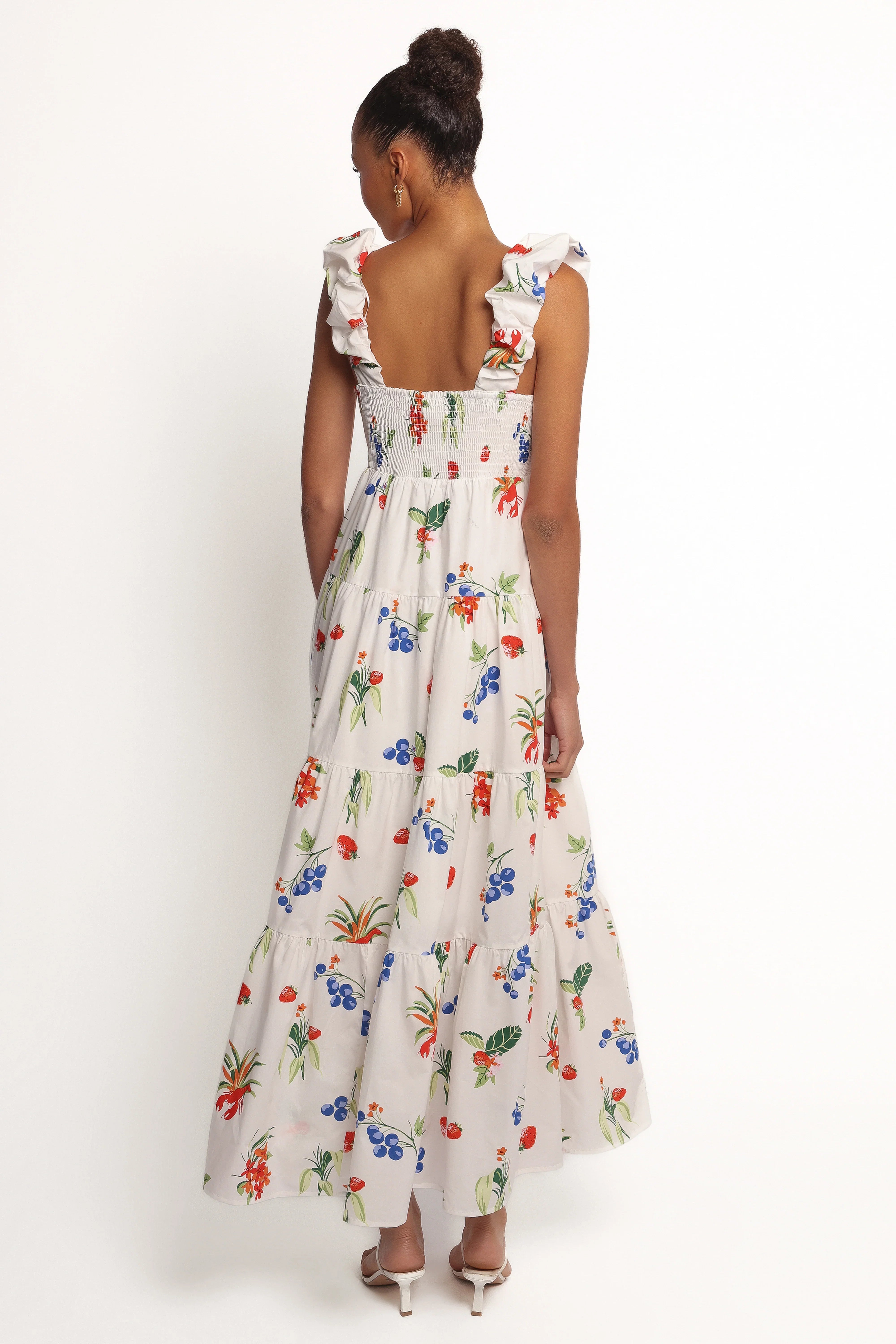 Valerie Maxi Dress Off White Red