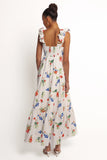Valerie Maxi Dress Off White Red