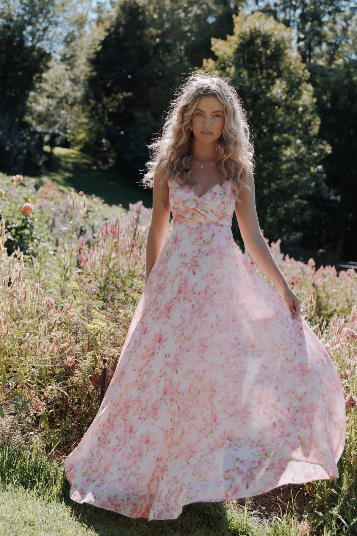 Madilyn Maxi Dress Blurred Pink Floral