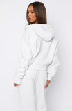 Cant Miss It Boxy Zip Front Hoodie Grey Marle Rose Gold