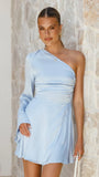 Letty One Shoulder Mini Dress Baby Blue