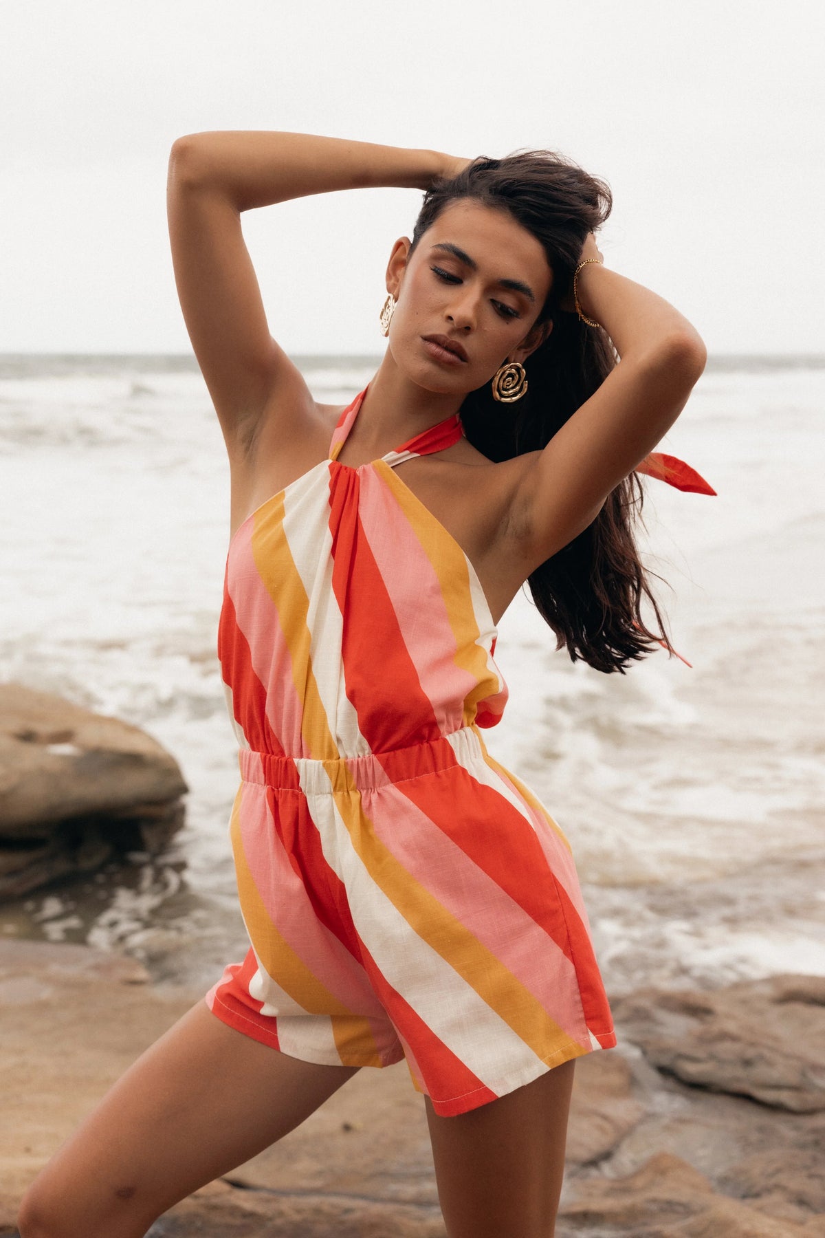Silanzo Romper Pink Stripe