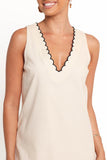 Thalia Mini Dress Cream Black
