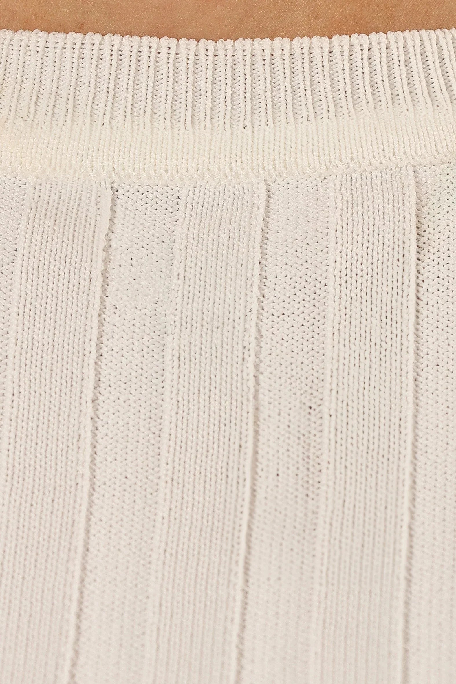 Aneesa Wide Rib Knit Top White