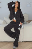 Studio 17 Willa Boxy Zip Front Hoodie Charcoal