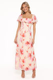 Kamie Maxi Dress Pink Floral