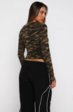 Dont Rein Me In Long Sleeve Baby Tee Camo
