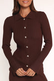 Aylia Ribbed Knit Set Chocolate