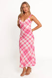 Morghan Midi Dress Pink Check