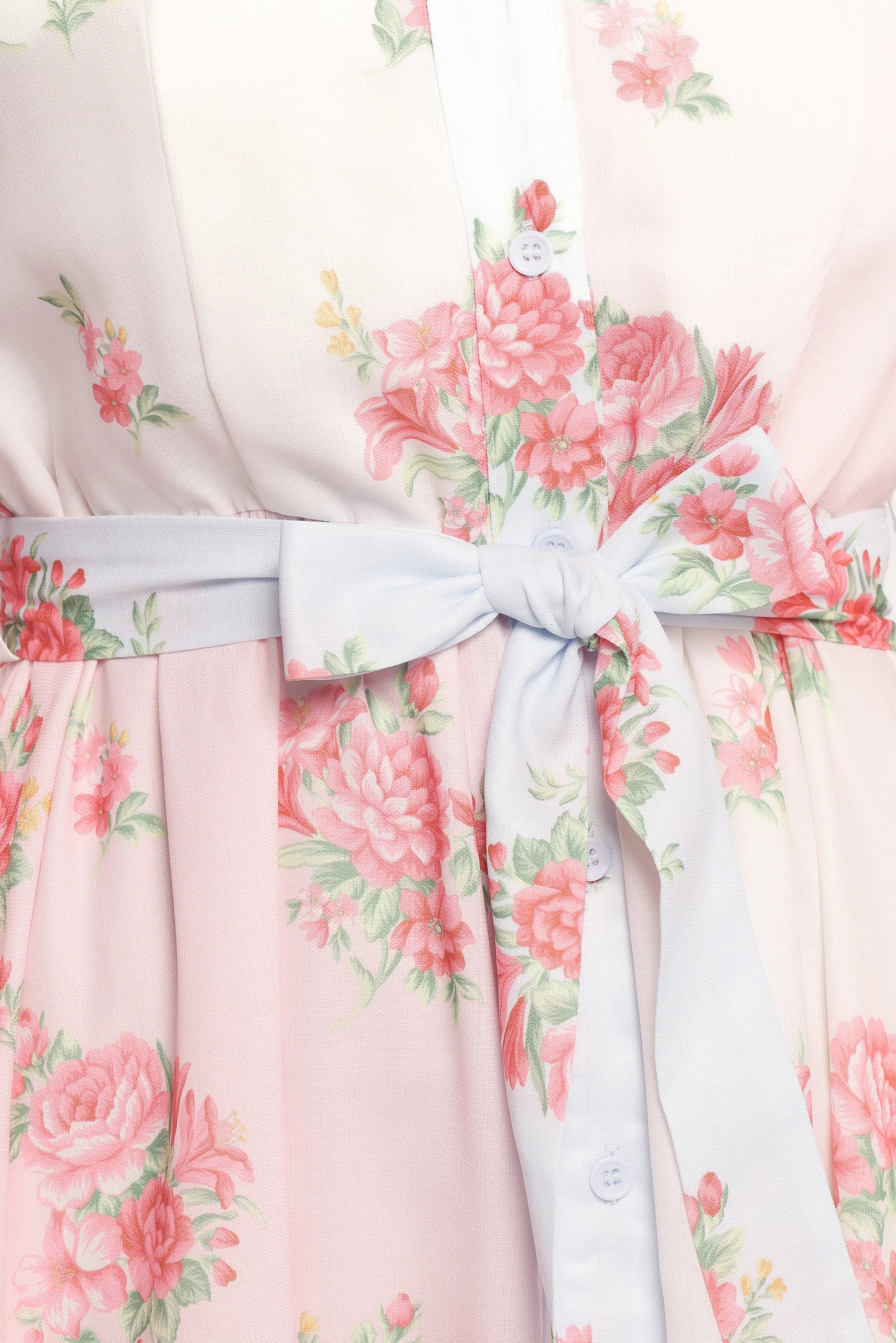 Juni Button Up Maxi Dress Floral