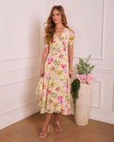 Daytime Darling Pleated Floral Midi Dress