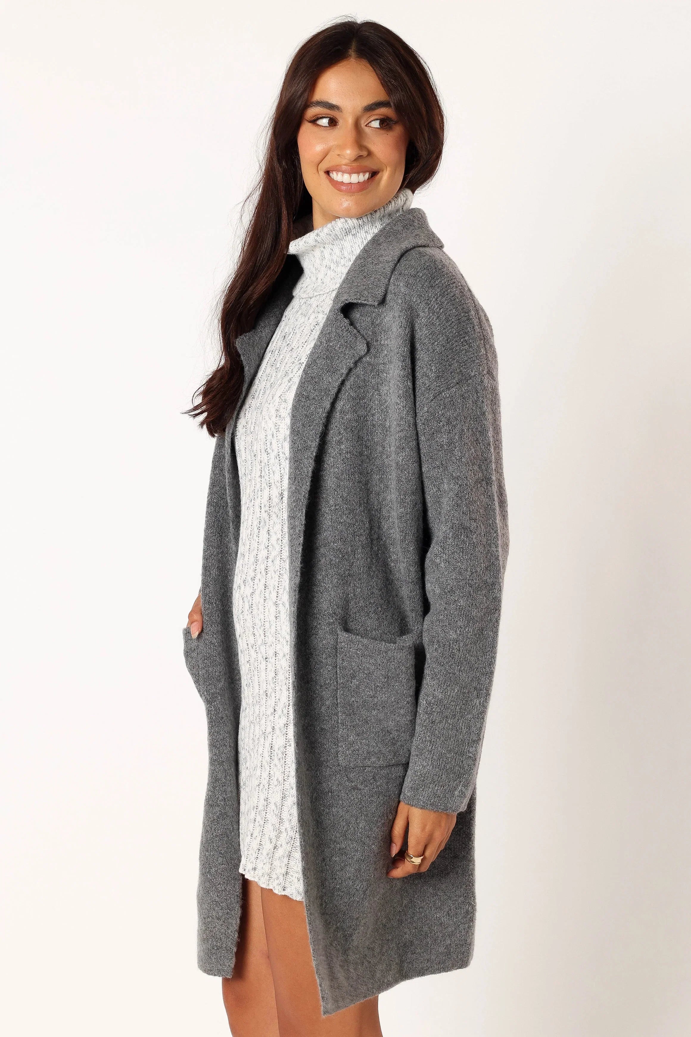 Skylar Open Front Coatigan Grey