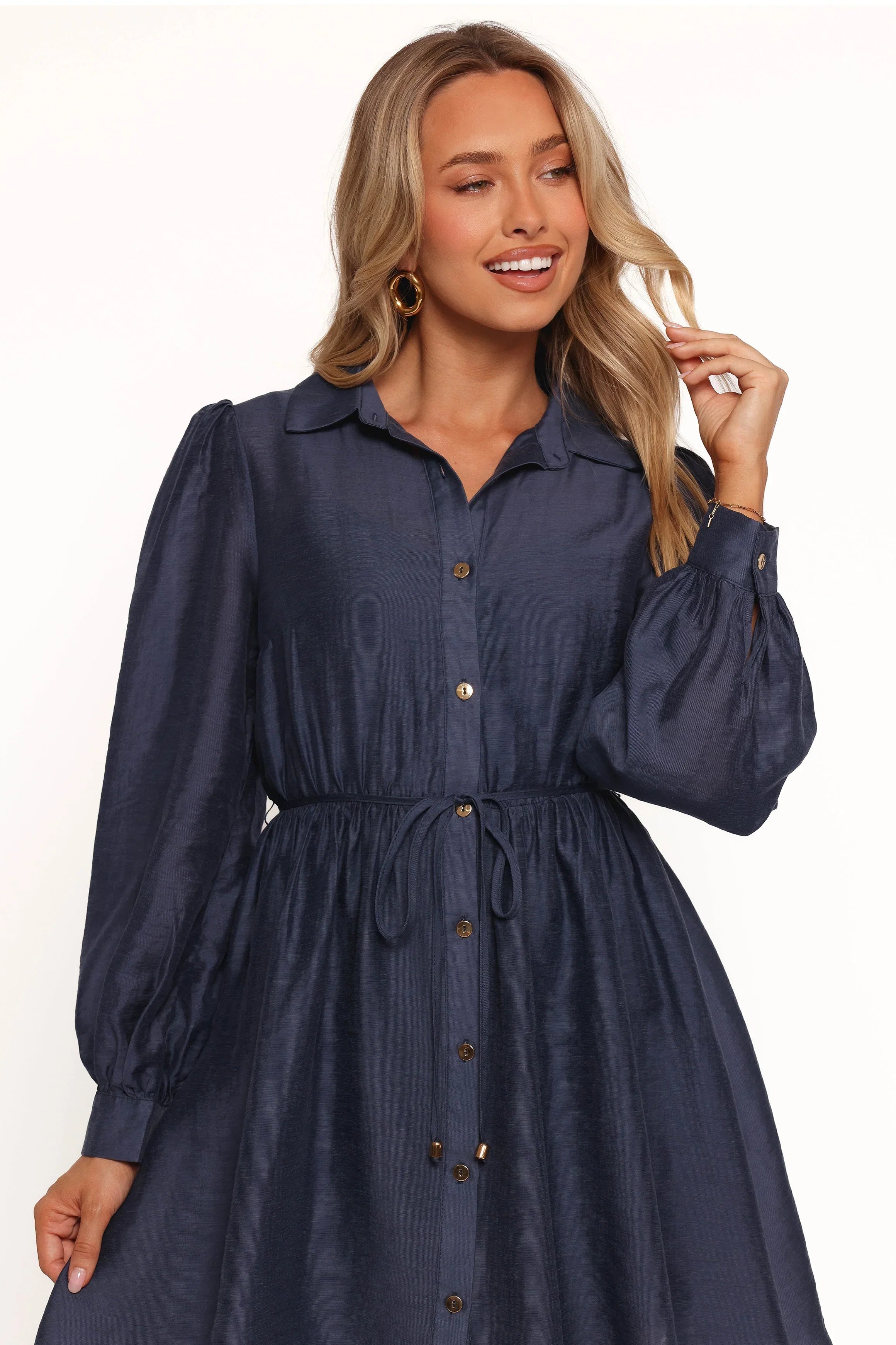 Everett Long Sleeve Mini Dress Navy