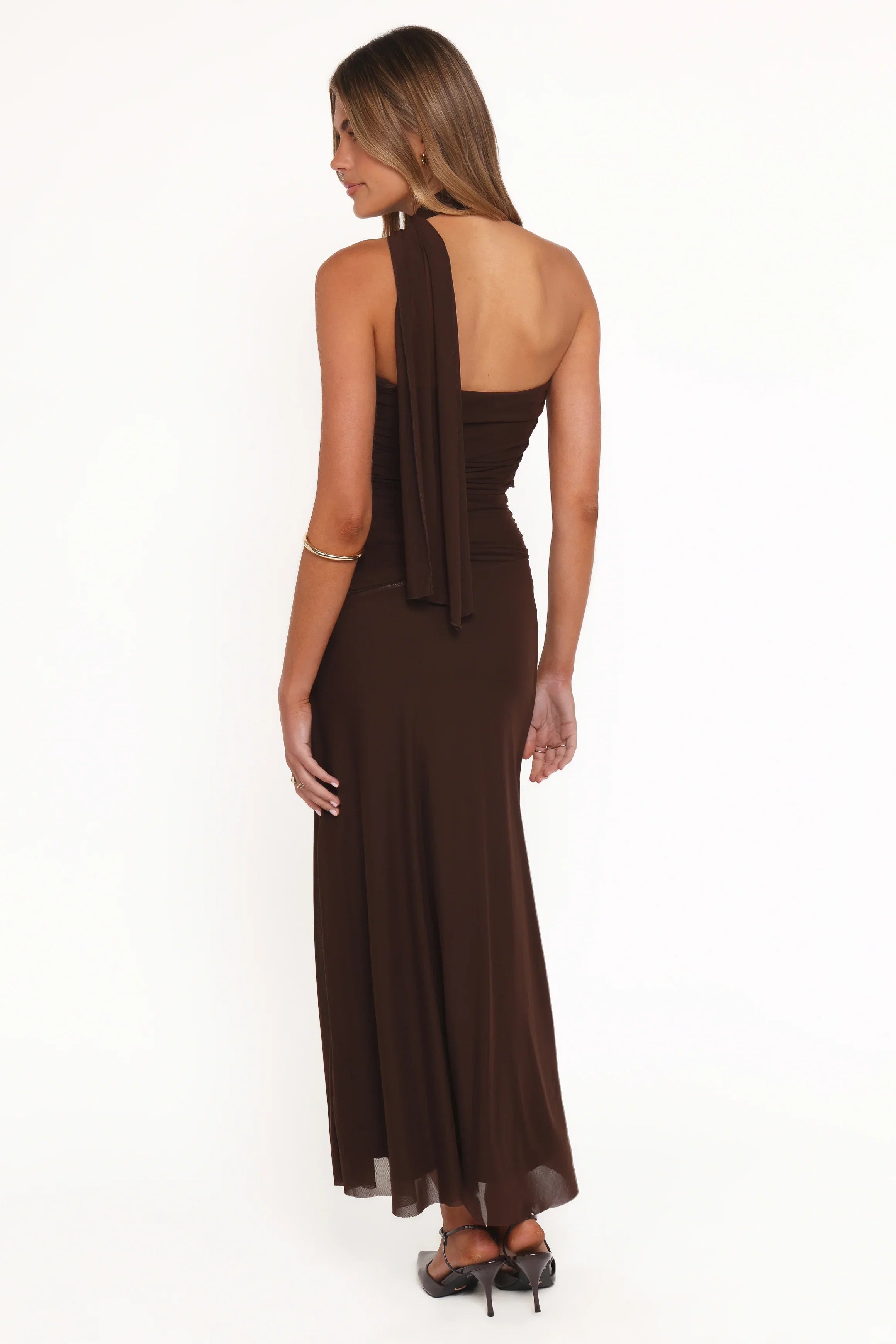Charly One Shoulder Maxi Dress Brown