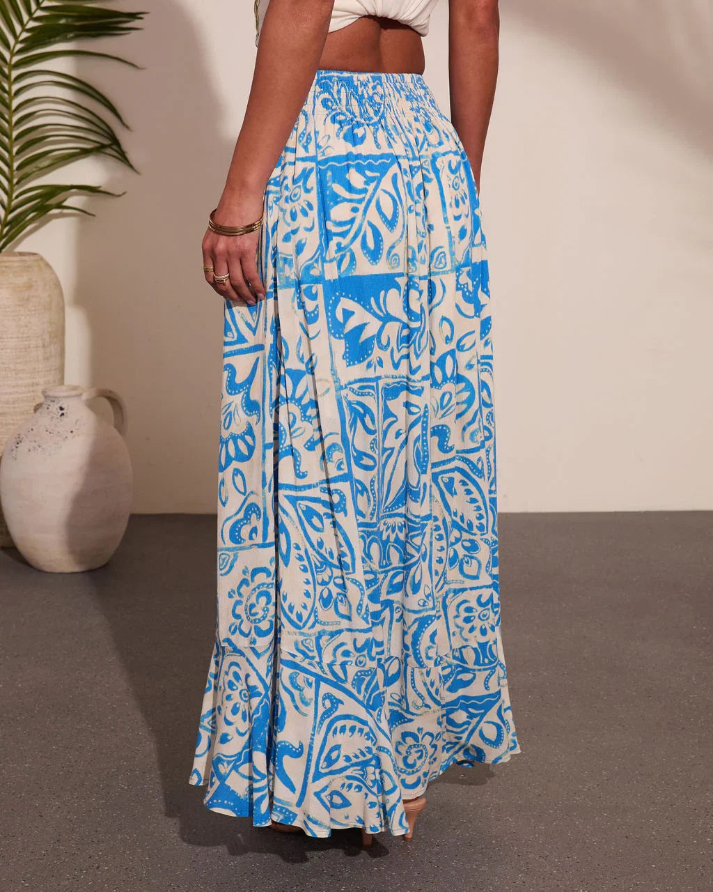 Glow Dream Abstract Print Maxi Skirt