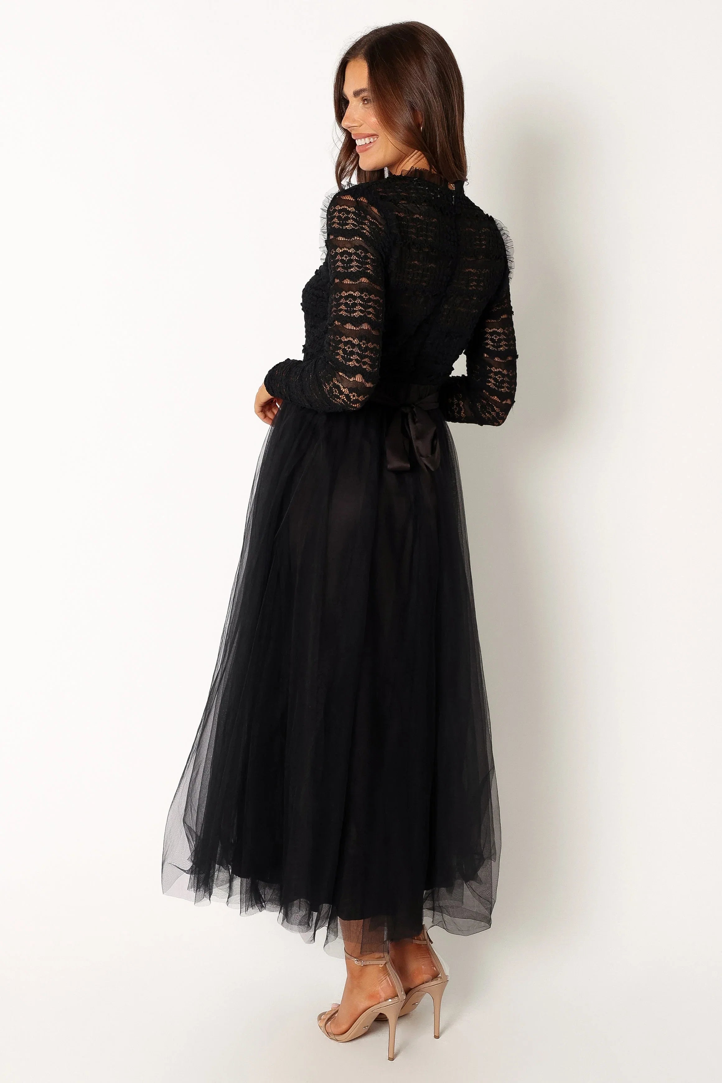 Pilla Long Sleeve Midi Dress Black