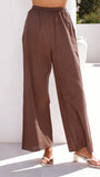 Talia Strapless Top and Pants Set Brown