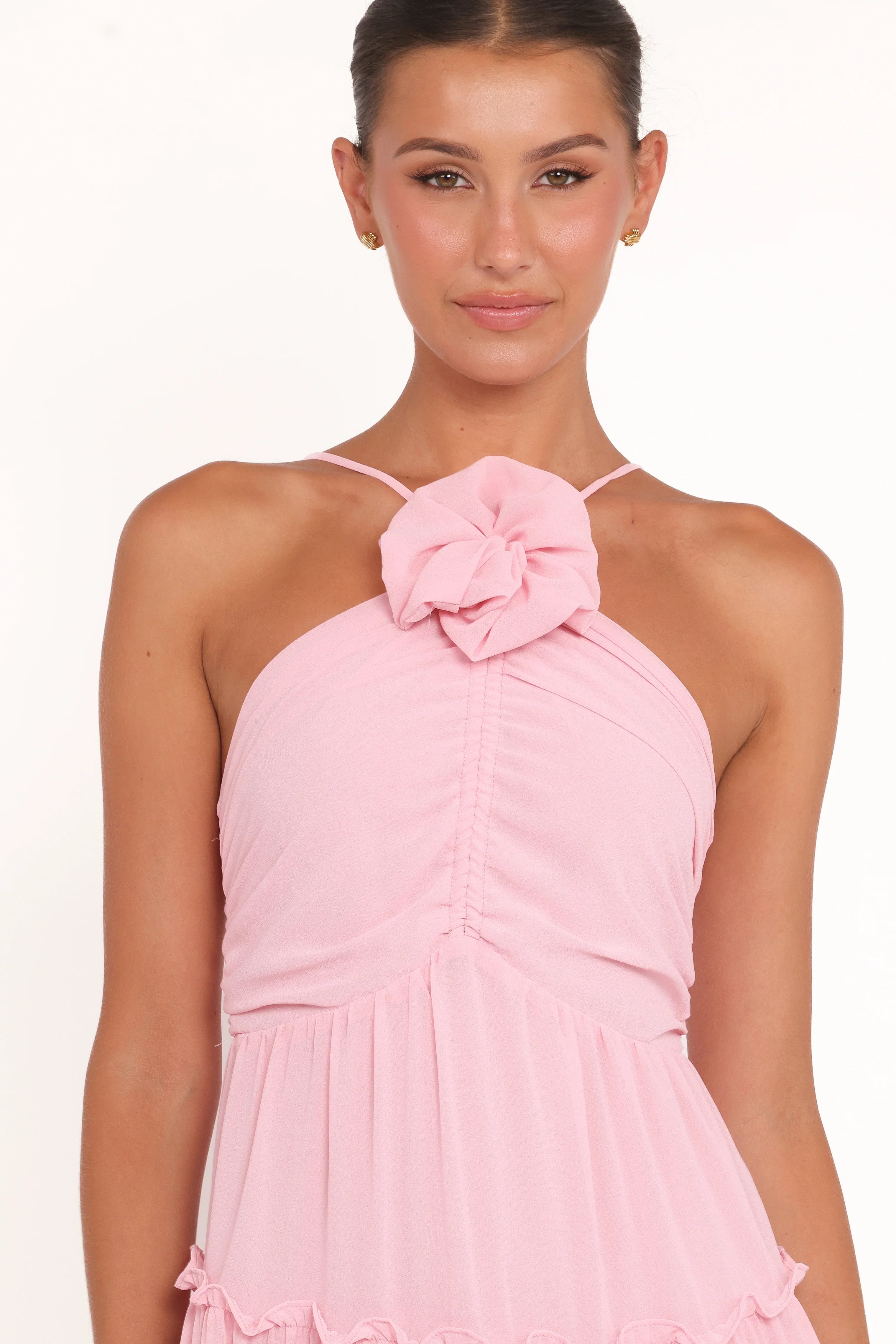 Dottie Halterneck Maxi Dress Pink