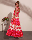 Summer Dreaming Floral Color Block Maxi Dress