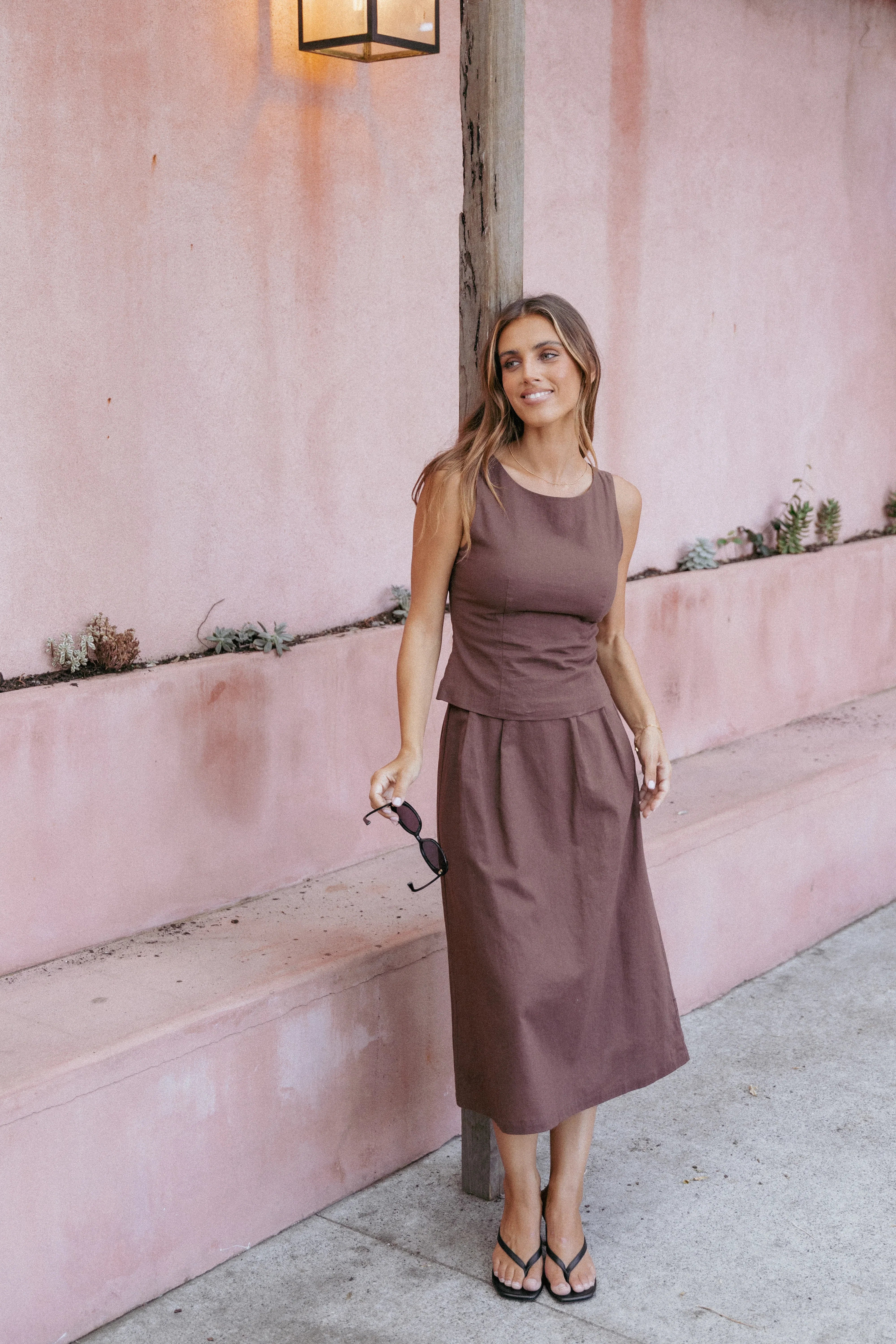 Chiaro Midi Skirt Brown