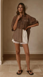 Kylie Oversized Shirt Chocolate