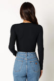 Pia Long Sleeve Bodysuit Black