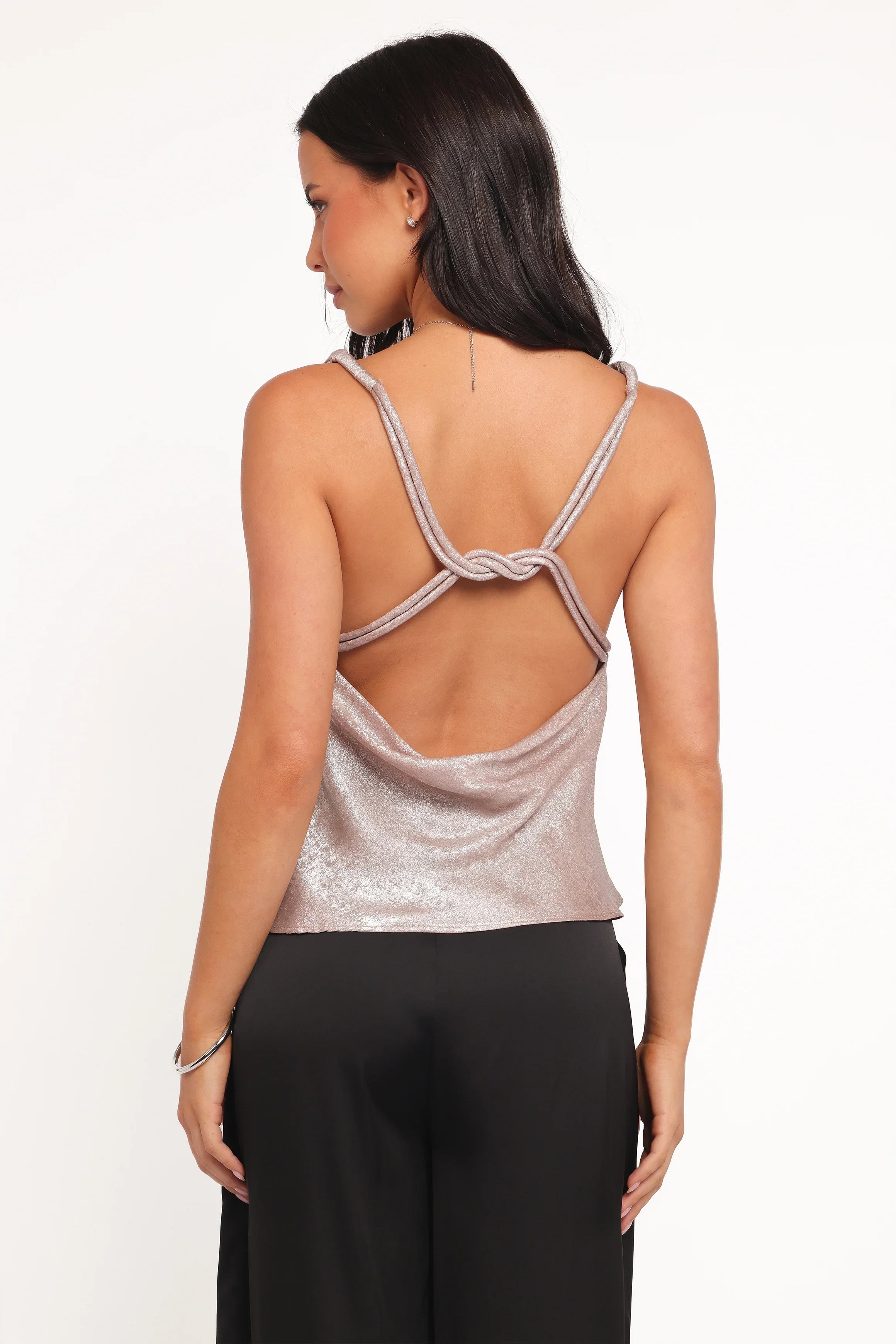 Vita Cowl Neck Cami Top Champagne