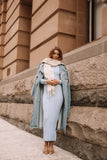 Mattie Long Sleeve Maxi Dress Blue Grey