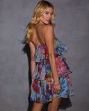 Eloisa Tiered Strapless Floral Mini Dress